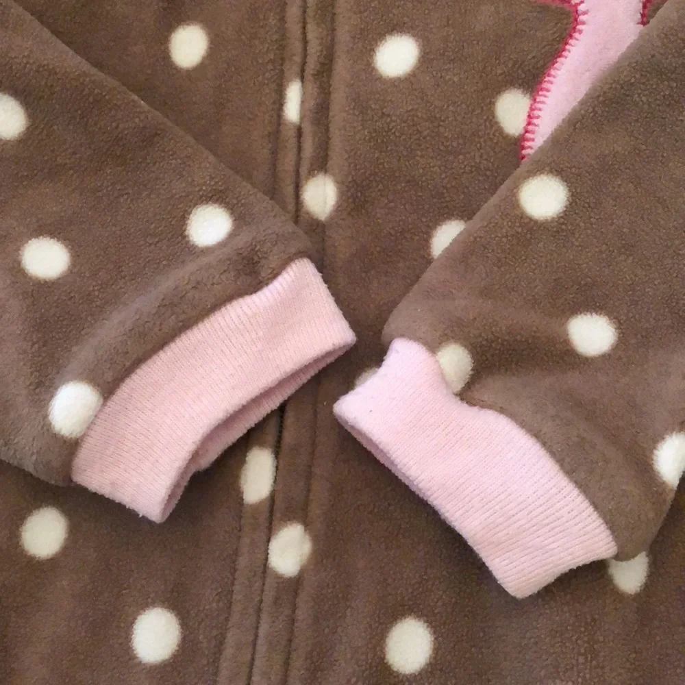 Carter’s Brown Zip-Up Fleece Sleep and Play Footed Pajamas Size 18 months